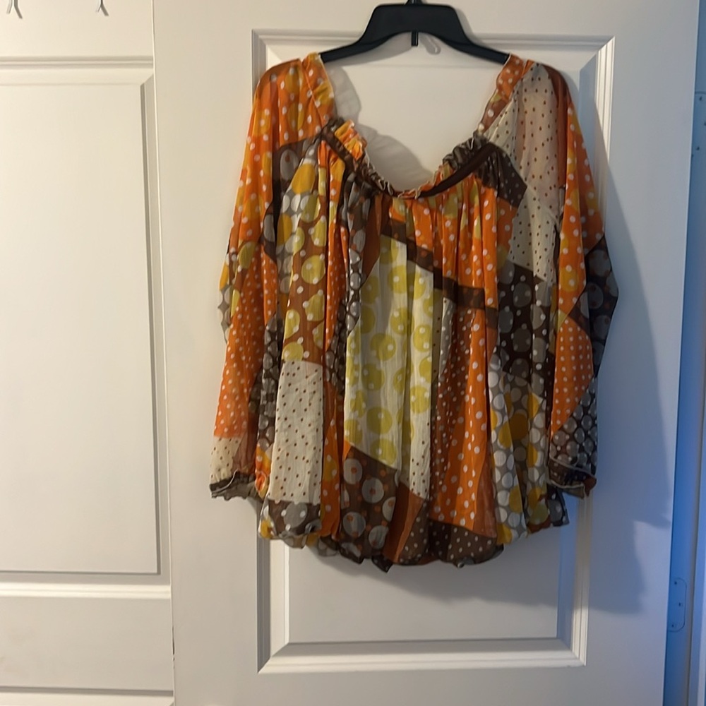 Patchwork Peasant Blouse - Multicolor - Picture 3 of 3